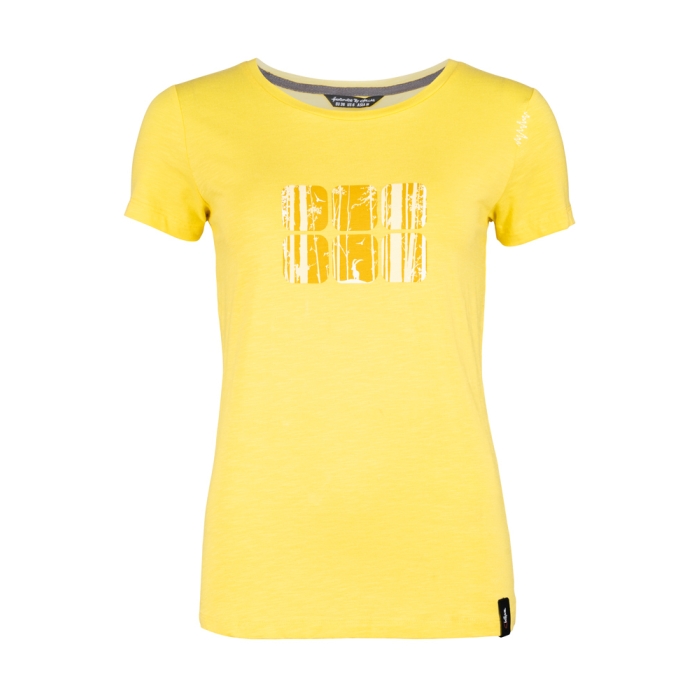 T-Shirt wspinaczkowy damski Chillaz GANDIA BLOC WOODS YELLOW